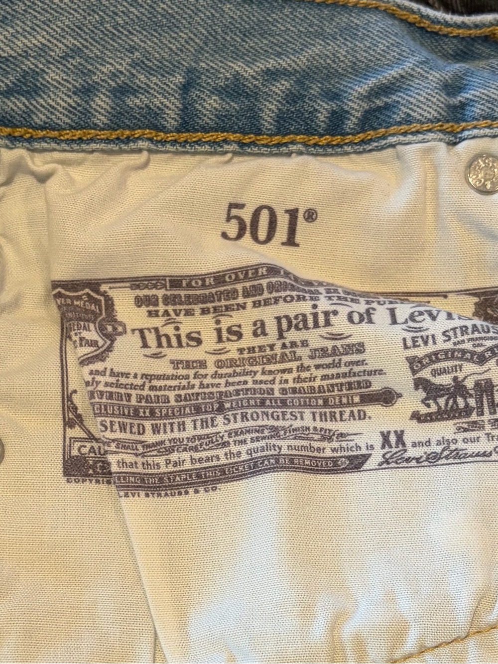 Levi’s  501 Denim Shorts Size 27 - Picture 5 of 6